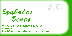 szabolcs bencs business card